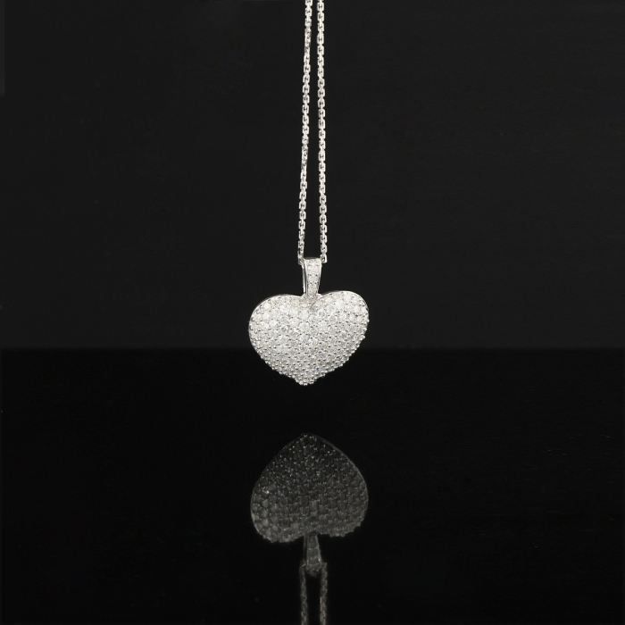 LE DIAMANTAIRE Pendentif Coeur Merveilleux PM Blanc   Achat / Vente