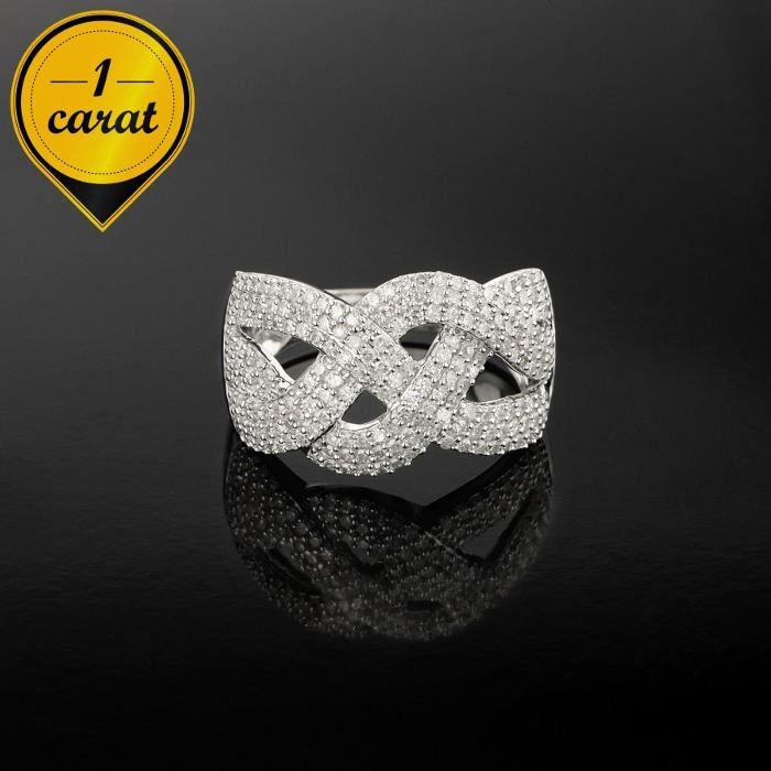 LE DIAMANTAIRE Bague Tresse Sublime Femme Blanc   Achat / Vente BAGUE