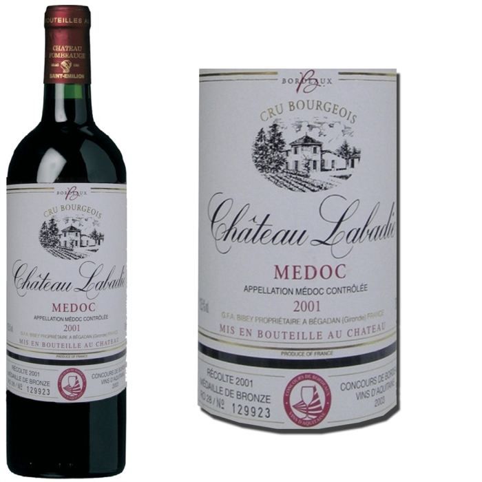 Château Labadie 2001   Achat / Vente VIN ROUGE Château Labadie 2001