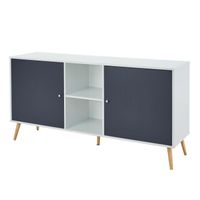 BUFFET - BAHUT BABETTE Buffet bas scandinave décor blanc mat et g BUFFET - BAHUT BABETTE Buffet bas scandinave décor blanc mat et g
