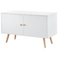 MEUBLE TV ANNETTE Meuble TV scandinave décor blanc + pieds e MEUBLE TV ANNETTE Meuble TV scandinave décor blanc + pieds e