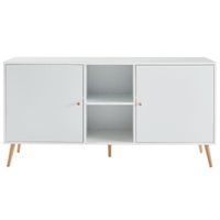 BUFFET - BAHUT BABETTE Buffet bas scandinave blanc mat - L 150 cm BUFFET - BAHUT BABETTE Buffet bas scandinave blanc mat - L 150 cm