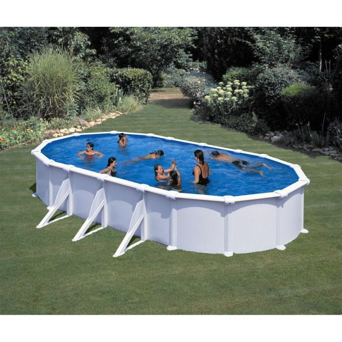 Gre Piscine Ovale Fidji 730x375 Cm H120 Cm Gris