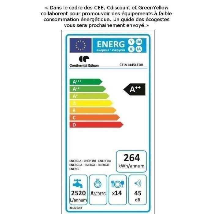  CELV1445LEDB - Lave-vaisselle posable - 14 couverts3