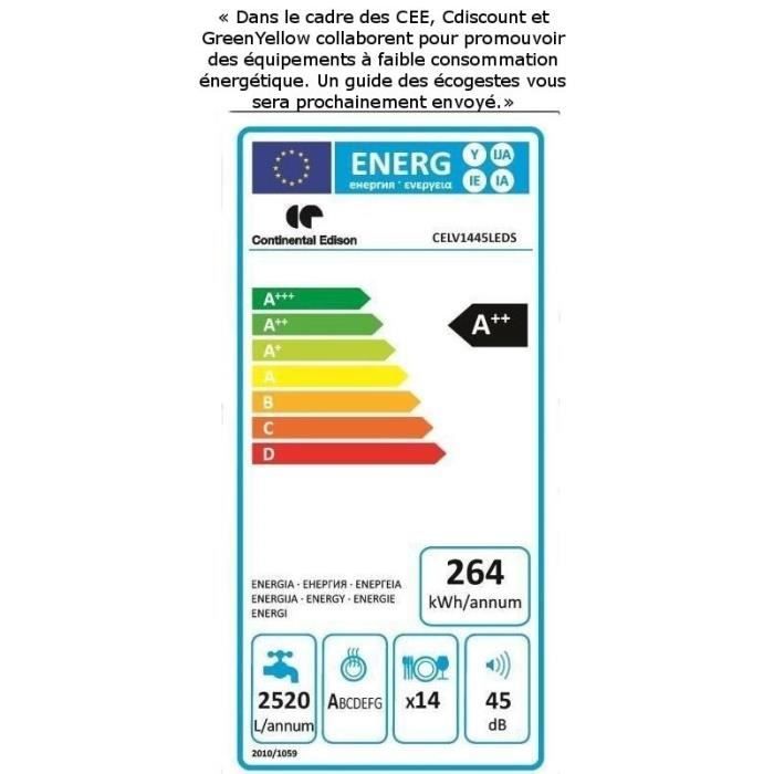  CELV1445LEDS - Lave-vaisselle posable - 14 couverts3