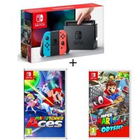 CONSOLE NINTENDO SWITCH Pack Nintendo Switch Néon + Super Mario Odyssey + CONSOLE NINTENDO SWITCH Pack Nintendo Switch Néon + Super Mario Odyssey +