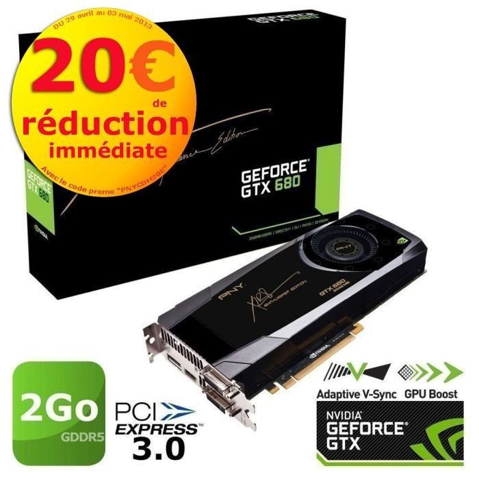 PNY GTX680 2Go GDDR5   Achat / Vente CARTE GRAPHIQUE PNY GTX680 2Go