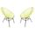 Lot 2 fauteuils MANILLE Vert - 83 x 73 x 91 cm