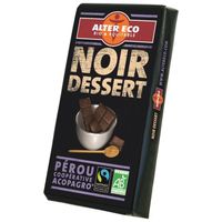 CHOCOLAT EN TABLETTE Choc nr dessert 200g alter eco bio CHOCOLAT EN TABLETTE Choc nr dessert 200g alter eco bio