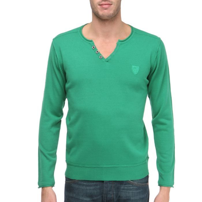 TRAXX Pull Homme Vert Vert   Achat / Vente PULL T TRAXX Pull Homme