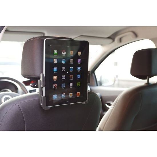 2nd Utilisation Possible sur Un Si/ège de Voiture pour iPad et Samsung pour Tablettes de 7/”a 10/” Noire Support de Tablette Repose Tete iPad 360/° Ajustable