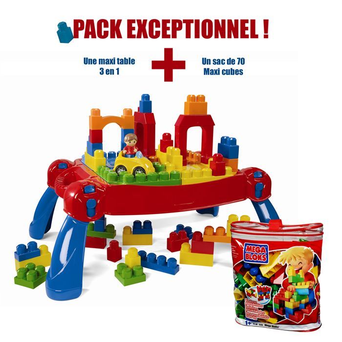   Pack comportant une Maxi tables 3 en 1 ainsi quun sac de 70