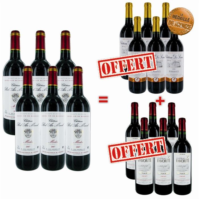 Coffret 18 bouteilles de vins de Bordeaux 6 acheté   Achat / Vente