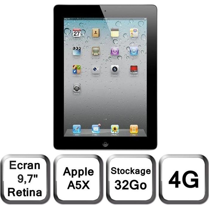 Apple Nouvel iPad noir 9,7 LED 32 Go 4G   Achat / Vente TABLETTE