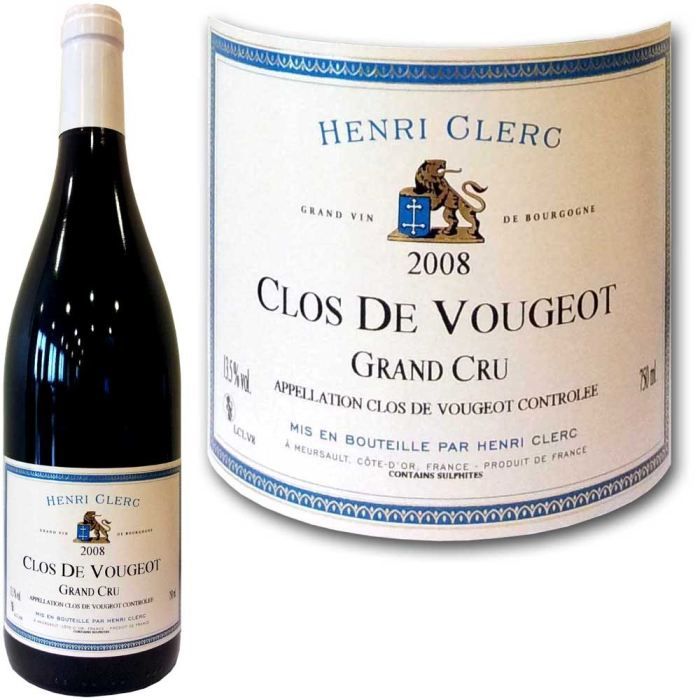 2008   Achat / Vente VIN ROUGE Clos Vougeot GC H. Clerc 2008