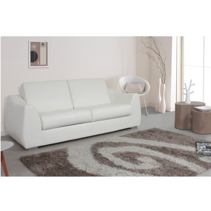 PRESTO LUXE Canapé conv. 140x190 HD24kg PU Blanc   Achat / Vente