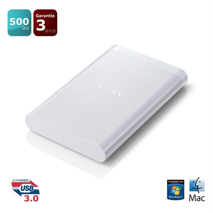 Sony HDD 500 Go Blanc   Achat / Vente DISQUE DUR EXTERNE Sony HDD 500