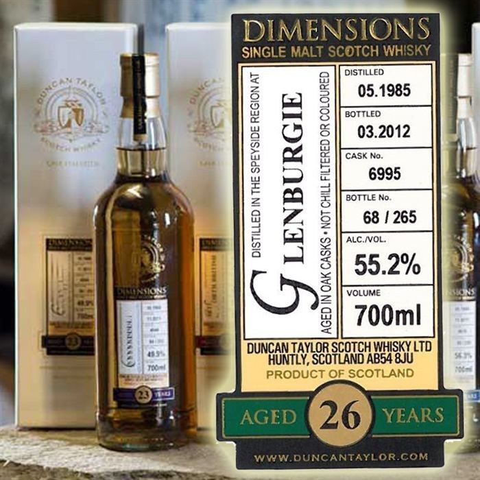 Glenburgie 1985 dimensions 26 ans   Achat / Vente Glenburgie 1985