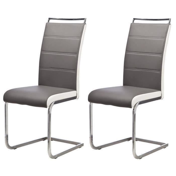DYLAN Lot de 8 chaises salon gris blanc  Achat / Vente chaise  Cdiscount