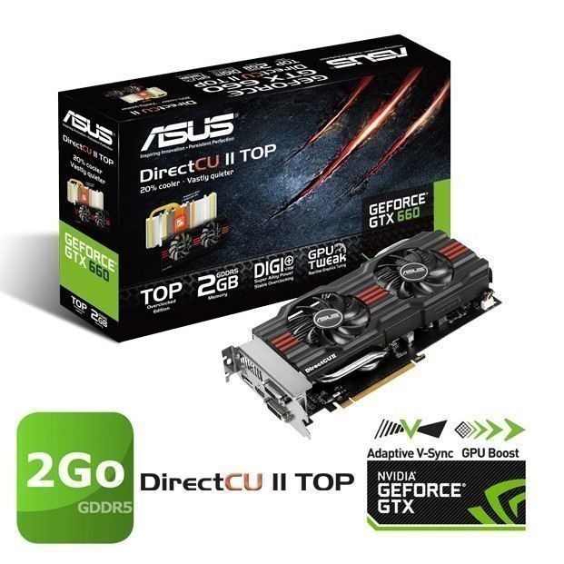 Asus GTX660 2Go GDDR5 DirectCU 2 Top   Achat / Vente CARTE GRAPHIQUE