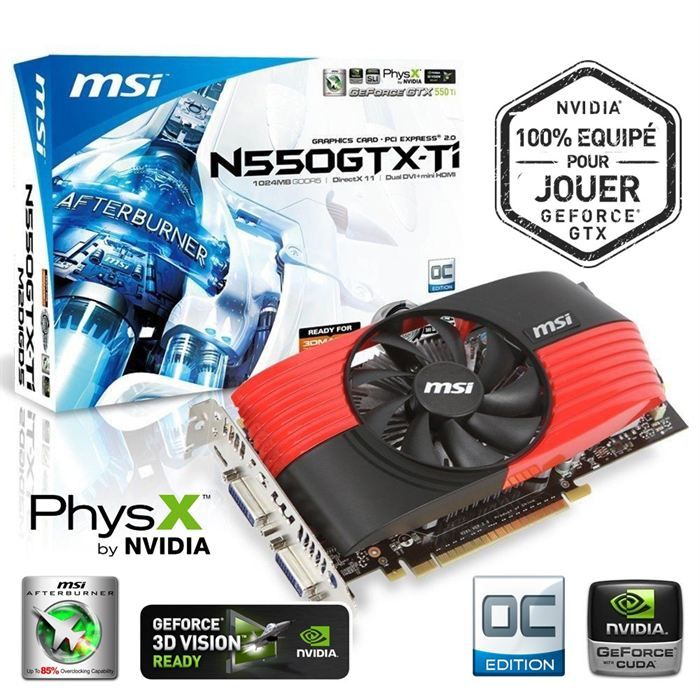 MSI GTX 550 Ti 1Go OC   Achat / Vente CARTE GRAPHIQUE MSI GTX 550 Ti