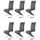 SIDNEY Lot de 6 chaises salon gris