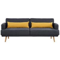 CANAPÉ - SOFA - DIVAN TOM Canapé droit convertible 3 places - Tissu gris CANAPÉ - SOFA - DIVAN TOM Canapé droit convertible 3 places - Tissu gris