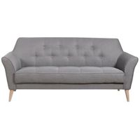 CANAPÉ - SOFA - DIVAN SONATA Canapé droit fixe 3 places - Tissu gris - S CANAPÉ - SOFA - DIVAN SONATA Canapé droit fixe 3 places - Tissu gris - S