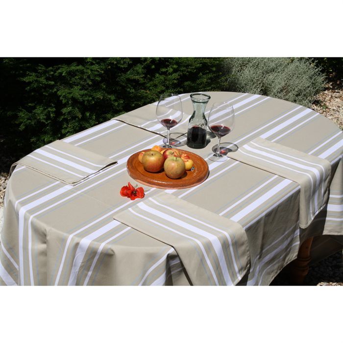 HENDAYE Nappe carrée 160x160   Achat / Vente NAPPE DE TABLE Nappe