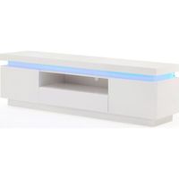 MEUBLE TV FLASH Meuble TV contemporain avec LED laqué blanc MEUBLE TV FLASH Meuble TV contemporain avec LED laqué blanc