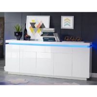 BUFFET - BAHUT FLASH Buffet bas avec LED contemporain blanc laqué BUFFET - BAHUT FLASH Buffet bas avec LED contemporain blanc laqué