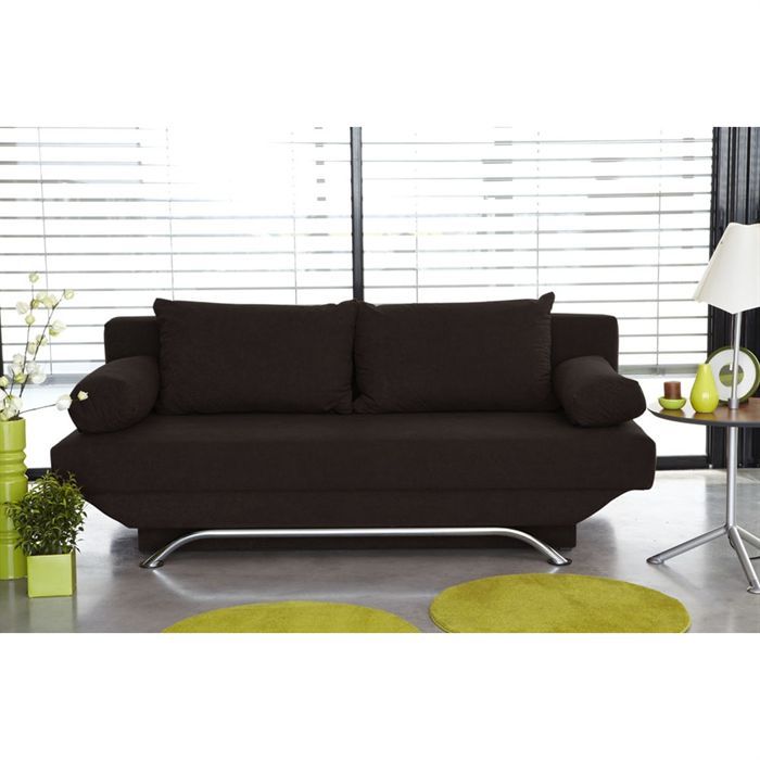 LEEDS Canapé convertible chocolat   Achat / Vente CANAPE LEEDS