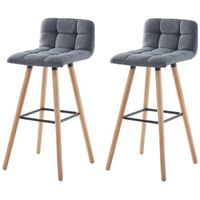 TABOURET DE BAR STINA Lot de bar 2 tabourets de bar en bois hêtre TABOURET DE BAR STINA Lot de bar 2 tabourets de bar en bois hêtre