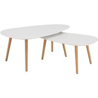 TABLE BASSE KIVI Lot de 2 tables basses gigognes scandinave bl TABLE BASSE KIVI Lot de 2 tables basses gigognes scandinave bl