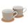 FINLANDEK 2 Tasses à thé + dessous liège KINKKU