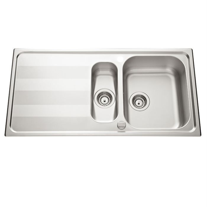 Evier MENUET 1,5bac 1 égouttoir Inox ministructuré   Achat / Vente