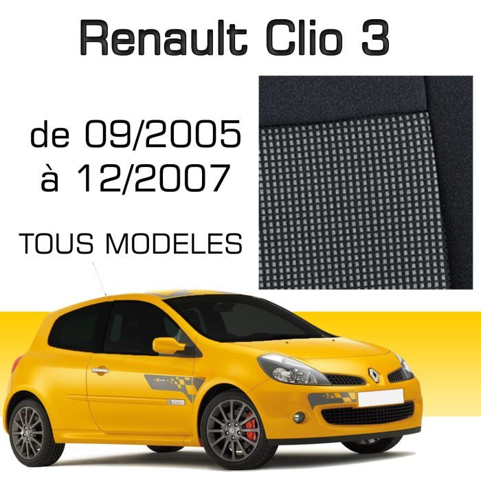 Housse sur mesure Clio3 09/2005 à 12/2007   Achat / Vente HOUSSE DE