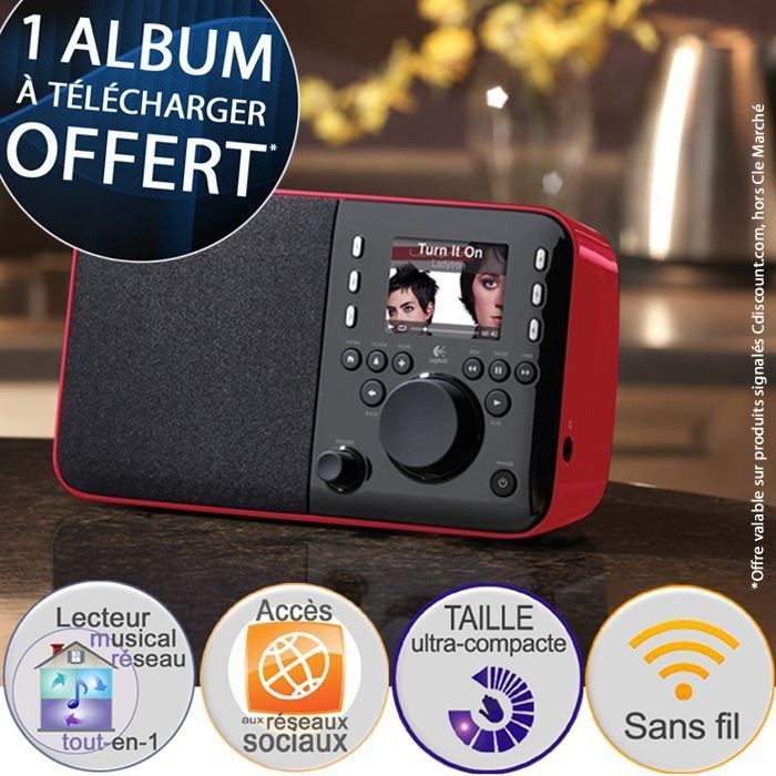 Logitech Squeezebox Radio Rouge   Achat / Vente RADIO REVEIL Logitech