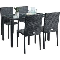 SALON DE JARDIN BEAU RIVAGE Ensemble table en verre et 4 chaises e SALON DE JARDIN BEAU RIVAGE Ensemble table en verre et 4 chaises e