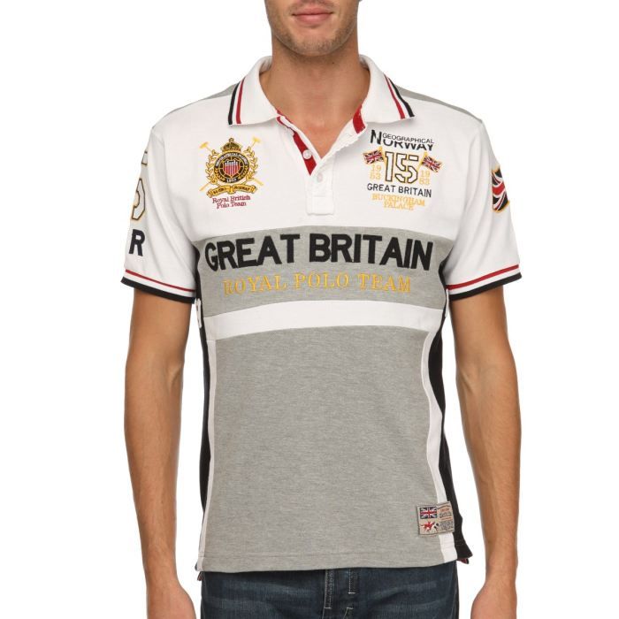 GEOGRAPHICAL NORWAY Polo Kengland Homme Blanc eBlanc et noir