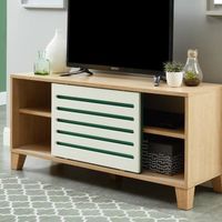 MEUBLE TV OPENWORK Meuble TV scandinave décor chêne, blanc e MEUBLE TV OPENWORK Meuble TV scandinave décor chêne, blanc e