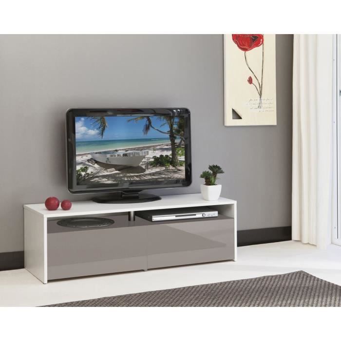 meuble tv taupe et blanc
