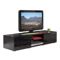 MEUBLE TV LIME Meuble TV contemporain noir laqué - L 140 cm MEUBLE TV LIME Meuble TV contemporain noir laqué - L 140 cm