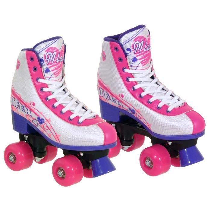 Rollers En Ligne Fille Avec Roues Lumineuses - Tailles Ajustables - Roulements ABEC-7 - Pour Débutants Enfants - Cadeau