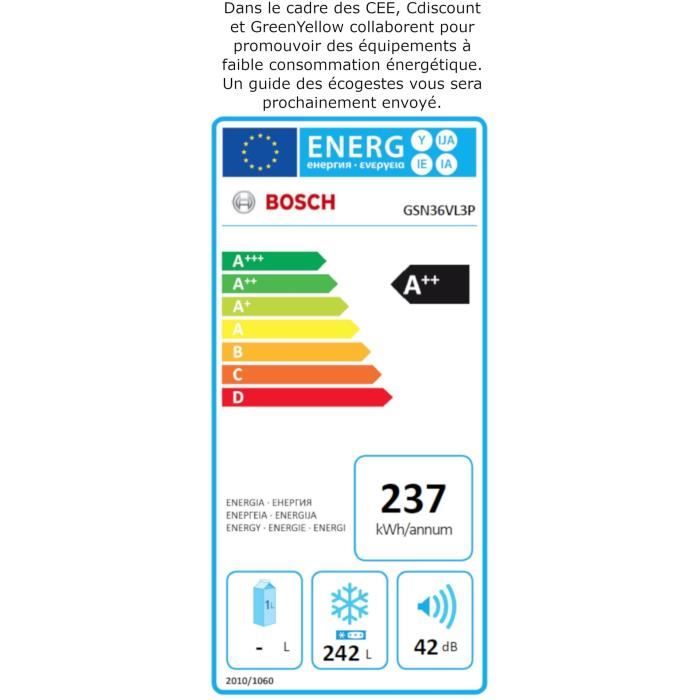  GSN36VL3P - Congélateur armoire - 242 L4