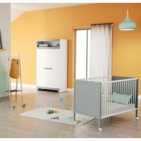 CHAMBRE COMPLÈTE BÉBÉ Chambre FANNY Lit et Armoire - Gris CHAMBRE COMPLÈTE BÉBÉ Chambre FANNY Lit et Armoire - Gris