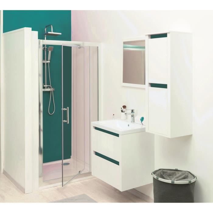 KRIS Colonne de salle de bain L 35 cm - Blanc et bleu lagon mat ... KRIS Colonne de salle de bain L 35 cm - Blanc et bleu lagon mat ...