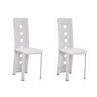 CHAISE KIM Lot de 2 chaises de salle à manger en simil... CHAISE KIM Lot de 2 chaises de salle à manger en simil...