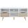 BELA Meuble TV scandinave blanc et décor chêne mat