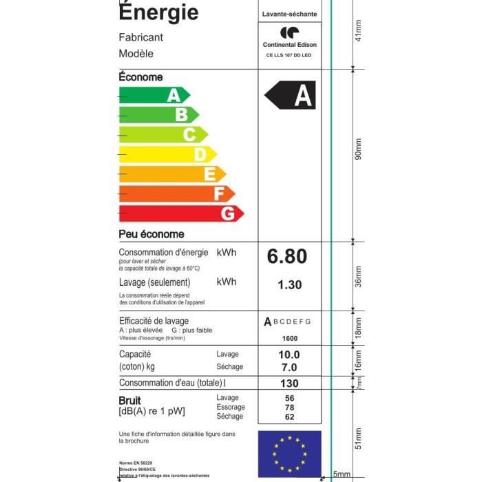  CELLS107DDLED Lave linge séchant - 10kg1